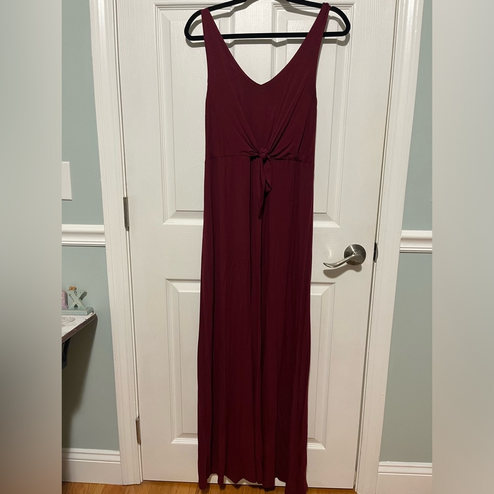 “So”long, ankle length summer dress, knot under bodice, NWT, cranberry.